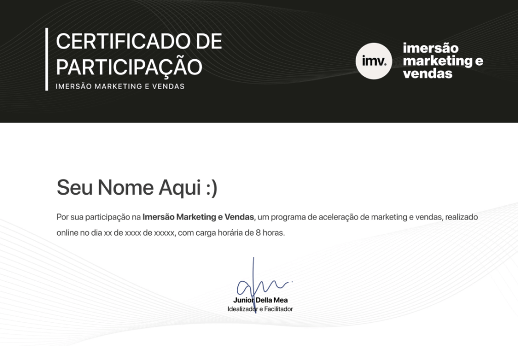 certificado imersão de marketing e vendas